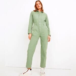 Madewell Garment Dyed Relaxed Coverall Green Women's Jumpsuit Small NWT